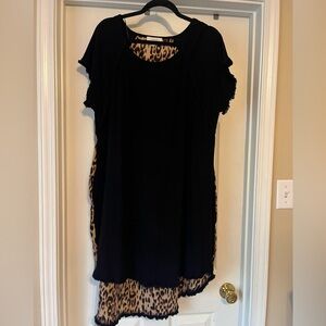 Umgee black and cheetah dress size: 2x